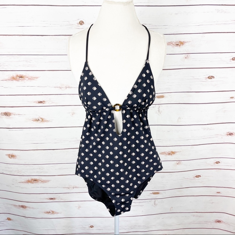 Tory Burch Kingfish Halter One Piece Swimsuit
